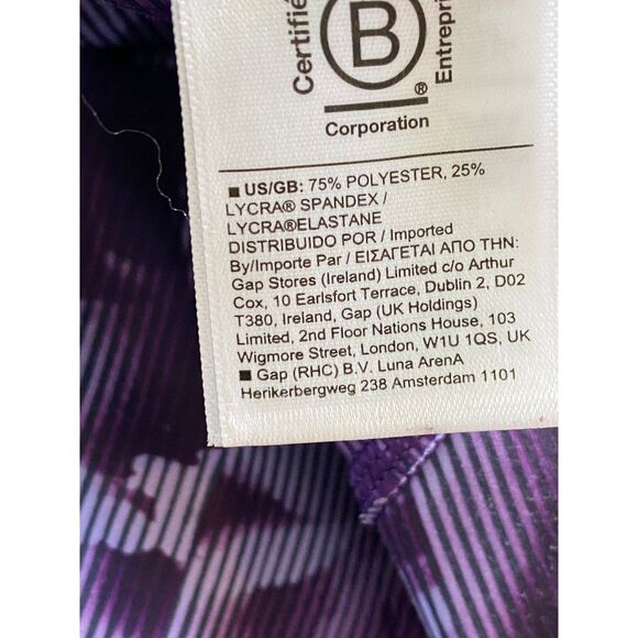 Athleta Women's Rainier‎ Leggings Size M Purple Printed Pull-On Logo - Picture 9 of 9